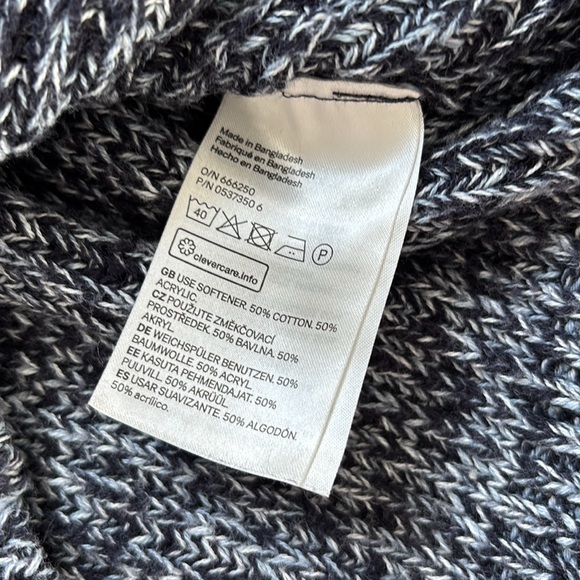 H&M blue peckled cotton sweater - Picture 3 of 4